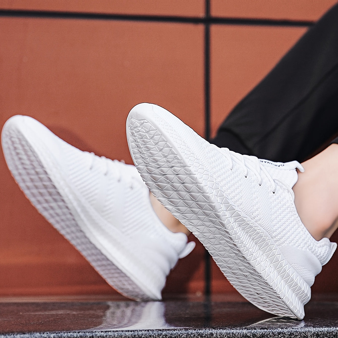 Men's Knit Running Shoes Lightweight Athletic Sneakers