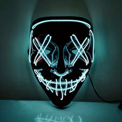 Men's Light Up Mask Led Light Up Cyberpunk Mask Halloween Dress Up Mask