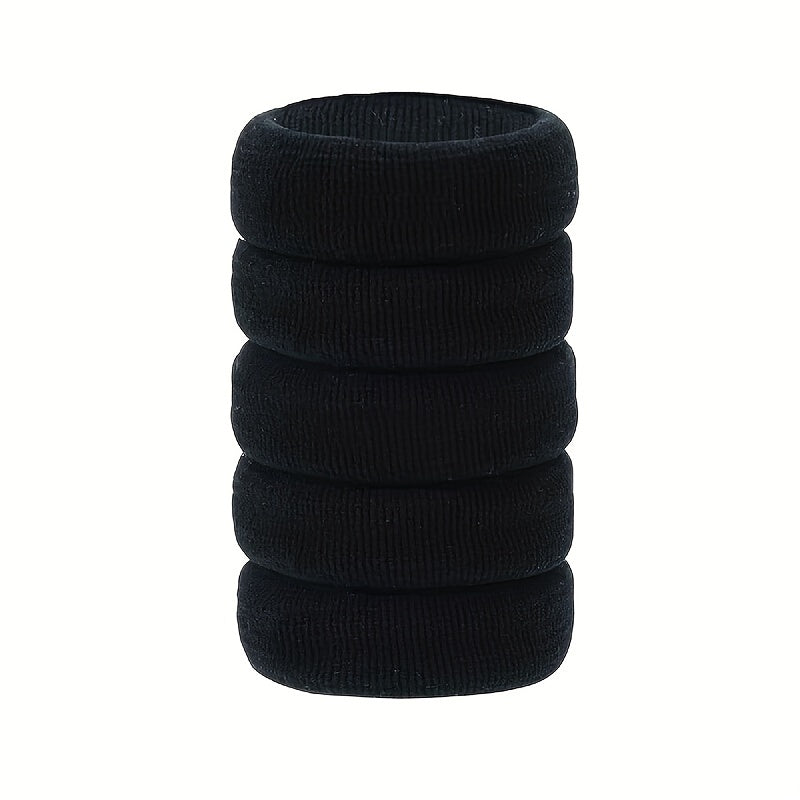 5pcs Soft Thick Seamless Hair Ties Elastic Ponytail Holder No Crease Scrunchie