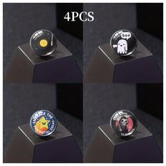 Set of 4 Button Brooches Collar Badges