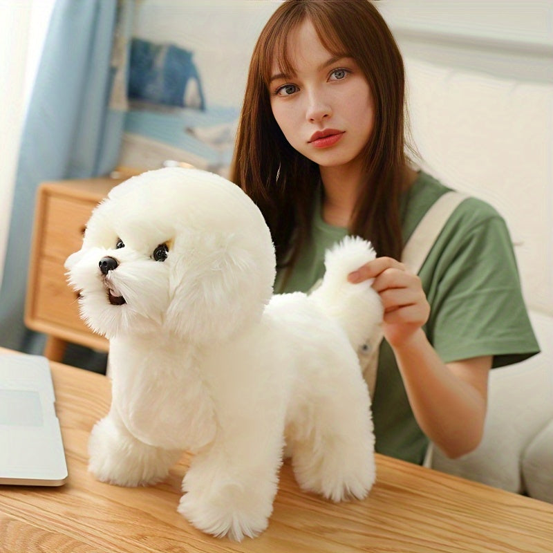 Bichon Dog Plush Toy Soft Fluffy Brown Stuffed Animal