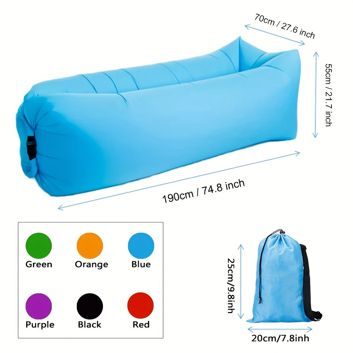 Inflatable Lounger Air Sofa Hammock Portable Waterproof Leakproof