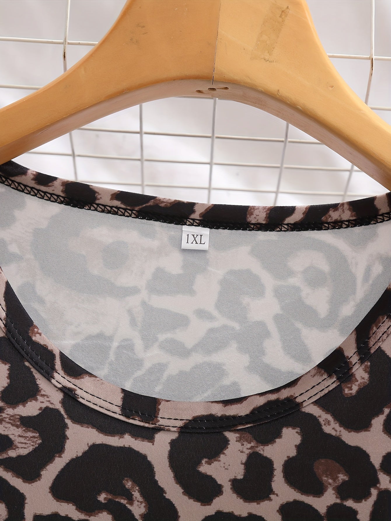  Leopard Print Short Sleeve Nightdress