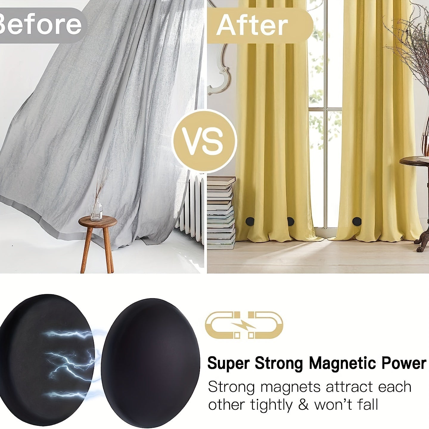 1PC Shower Curtain Weights Magnets Silicone Coated Strong