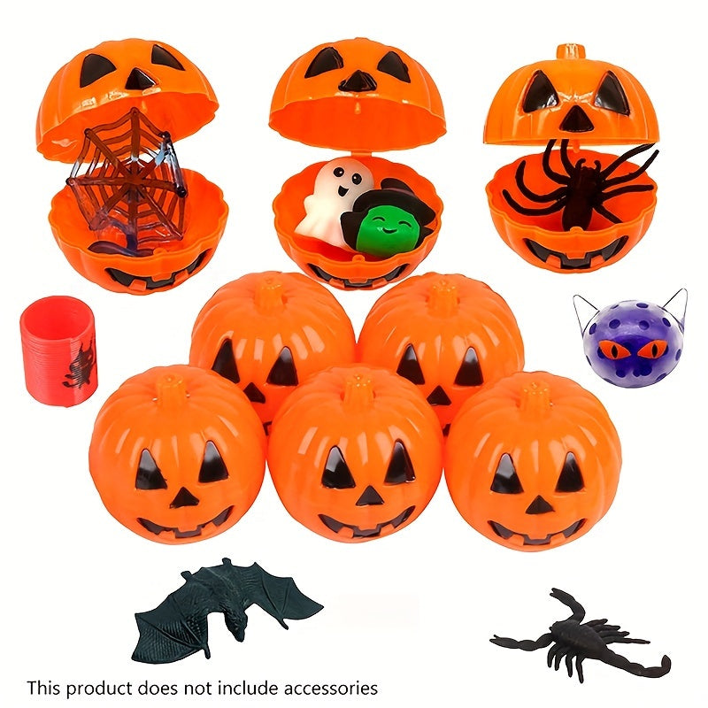 Halloween Pumpkin Bucket Egg Toy Storage Box Tricky Open Cover Candy