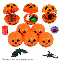 Halloween Pumpkin Bucket Egg Toy Storage Box Tricky Open Cover Candy