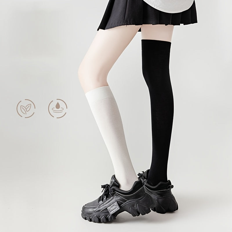 Warm Knee High Socks Soft Solid Women's Stocking