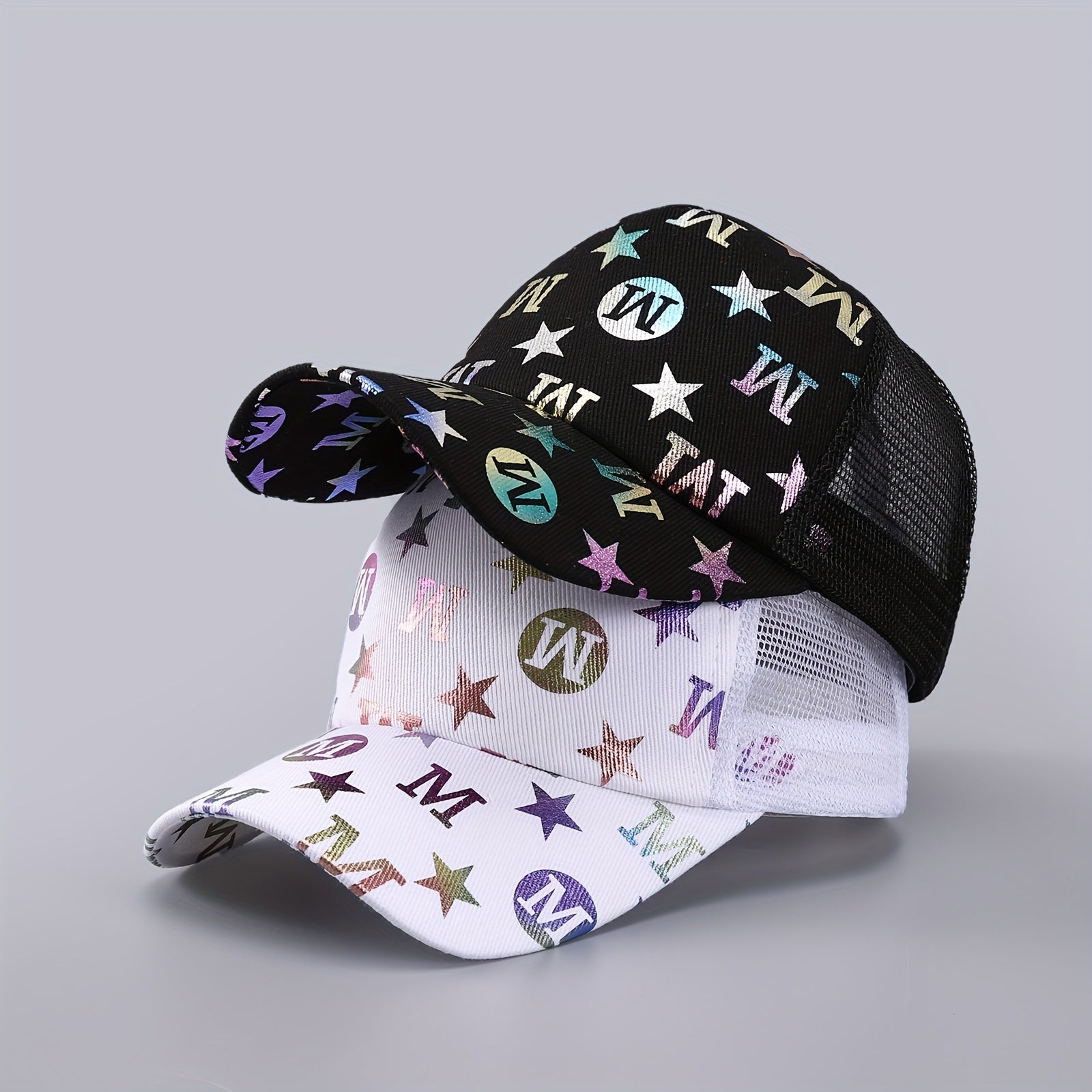 Hot Stamping M Trucker Hat Mesh Baseball Cap Sunshade Dad Hats