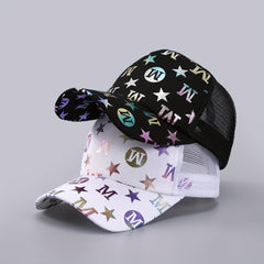 Hot Stamping M Trucker Hat Mesh Baseball Cap Sunshade Dad Hats