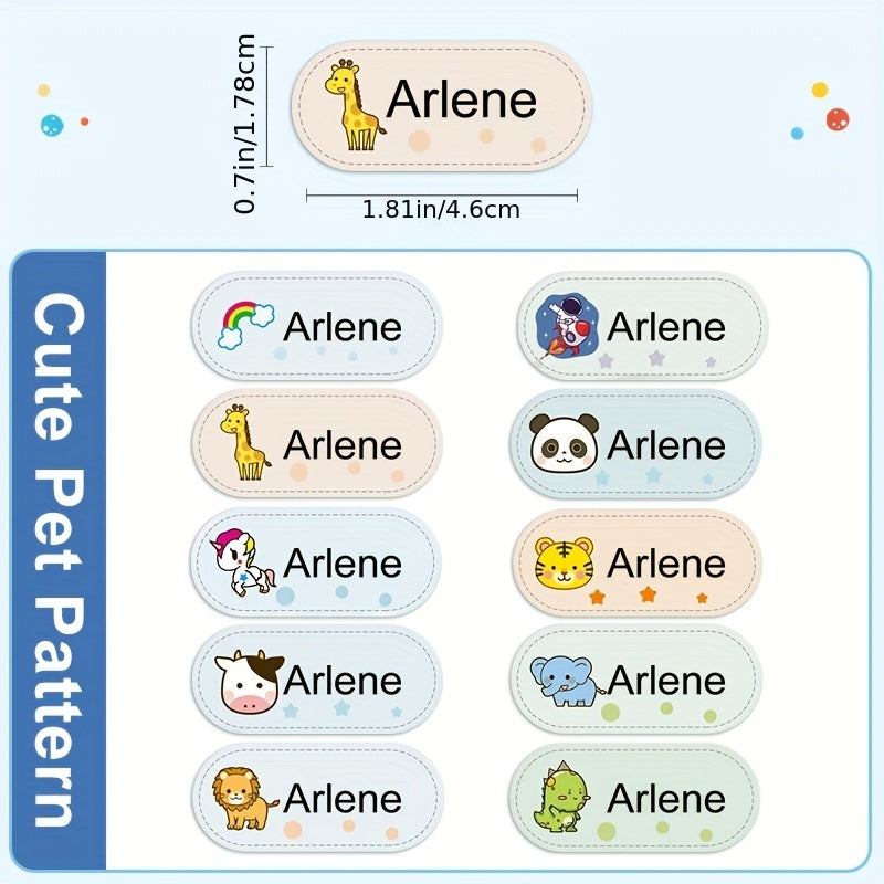 Personalized Iron-On Name Stickers for Clothes, Washable Labels
