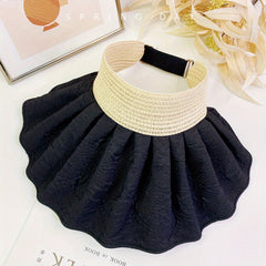 Embossed Shell Visor Hat Solid Foldable Sun Hat UV Protection