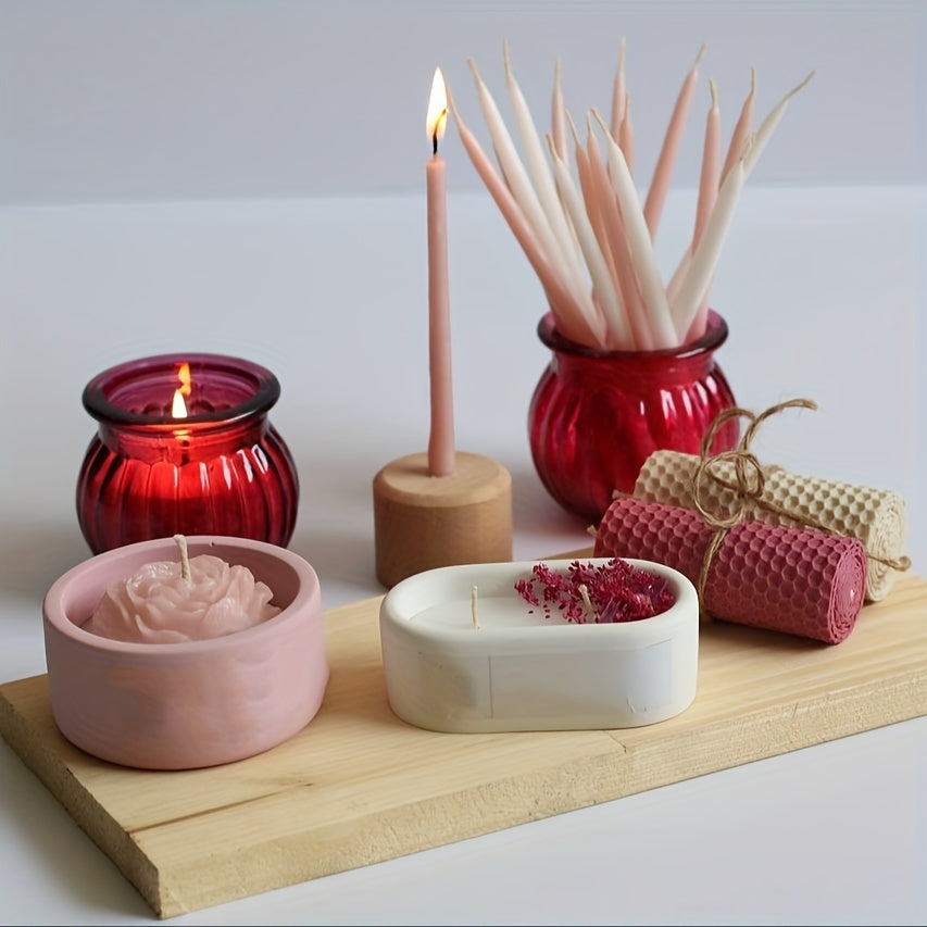 Oval Jewelry Storage Box Silicone Mold DIY Candle Jar Making Plaster Resin Vase