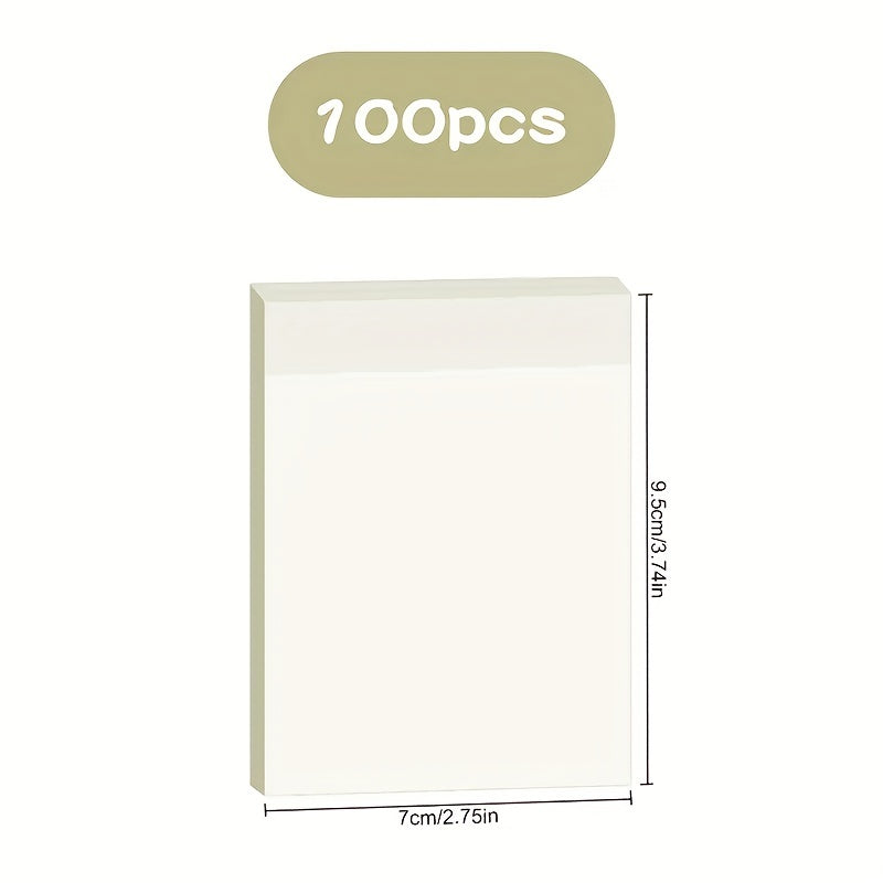 100 Transparent Sticky Notes Waterproof Stickers for Students School Office