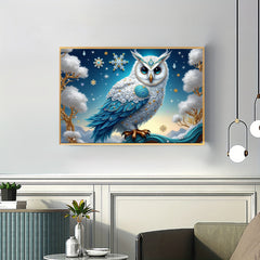 Snow Themed Owl Diamond Painting Kit for Adults Winter Scene