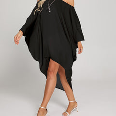 One Shoulder Cover Up Shirt Loose Fit Asymmetrical Long Sleeve Rash Guard