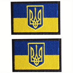 J CARP 2pcs Ukrainian Flag Hook and loop Patches