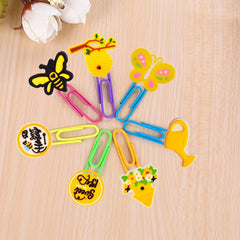 15pcs Yellow Paperclips Office Supplies Bookmark Pliers Desk Stationery Gift