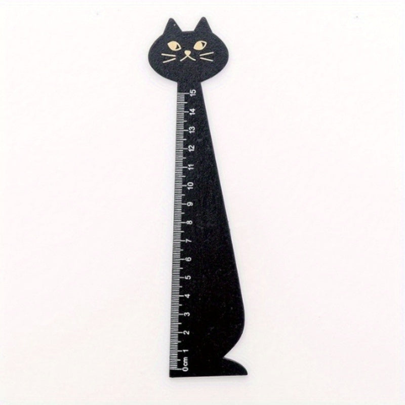 Cat Shaped Wooden Ruler for School, Home, Office