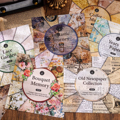 15pcs Retro Garbage Magazine Hand Account Background Decoration Set