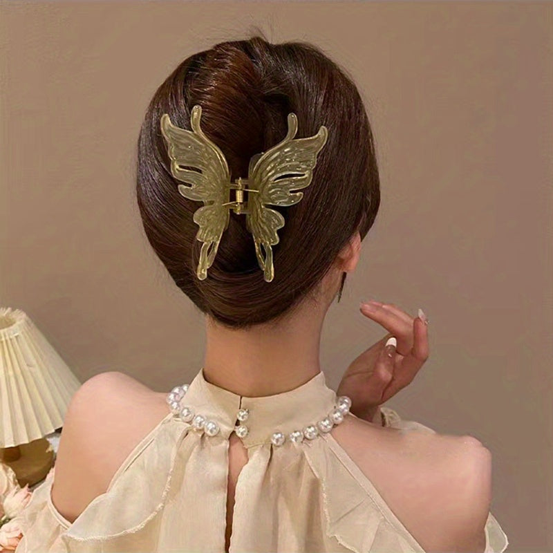 Acrylic Butterfly Hair Clip Large Hair Claw Back Head Hair Clip