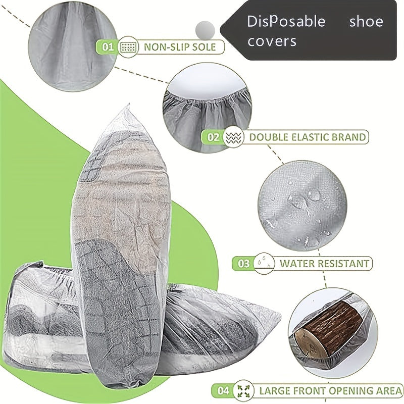 Disposable Non-woven Shoe Covers Anti-slip Waterproof 40pcs