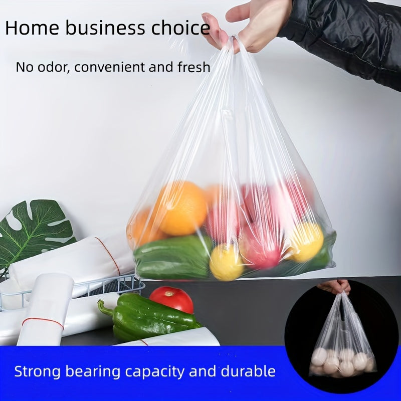 100/200 Pcs Transparent Plastic Bags for Grocery Store Shopping