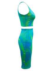 Tie Dye Tank Top & Skirt Set