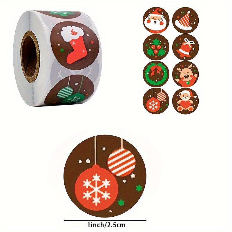500pcs Christmas Stickers Roll - Gift Series Self adhesive Labels