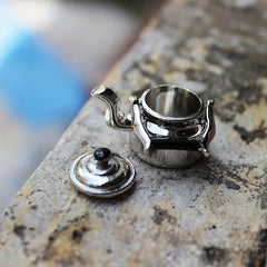 1:12 Scale Dollhouse Kettle Realistic Metallic Finish Ornament