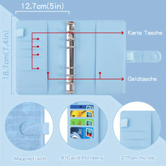 Budget Binder with Zipper Envelopes PU Leather Organizer