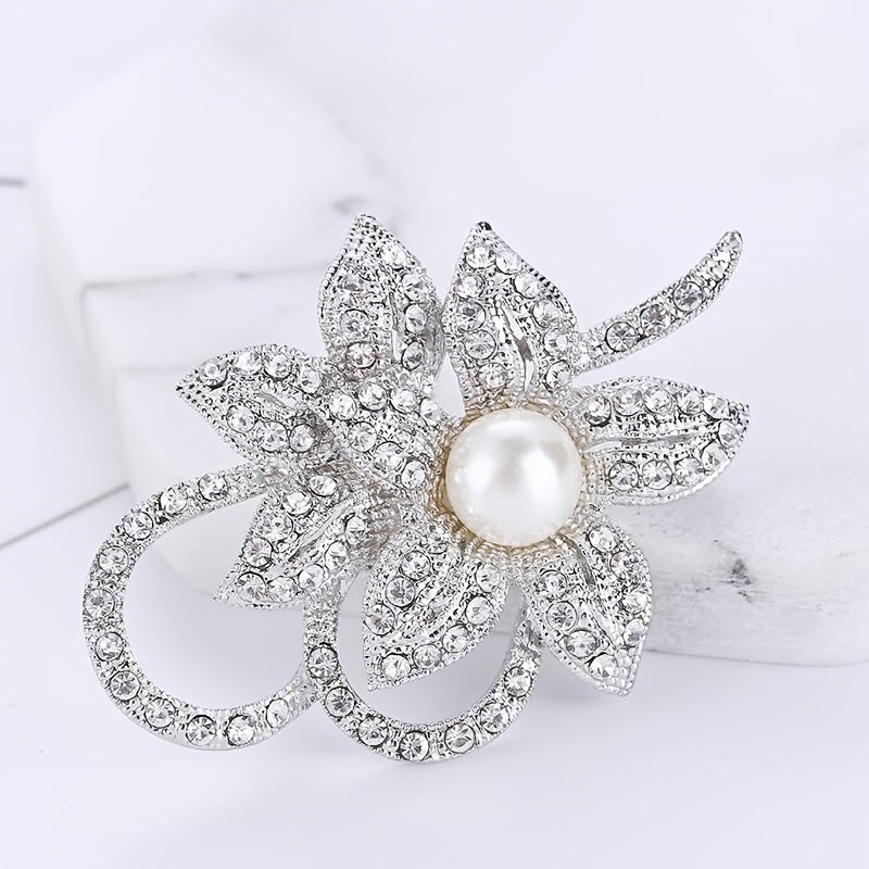 Faux Pearl Flower Brooches Pins Gorgeous Clothing Decor