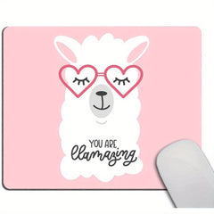Custom Llama & Heart Mousepad for Gaming Office & School Supplies