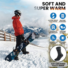 3pcs Men's Outdoor Wool Socks - Shock Absorbing & Warm for Running Skiing