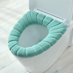 5pcs Plush Knitted Toilet Seat Cover Winter Warm Toilet Cushion