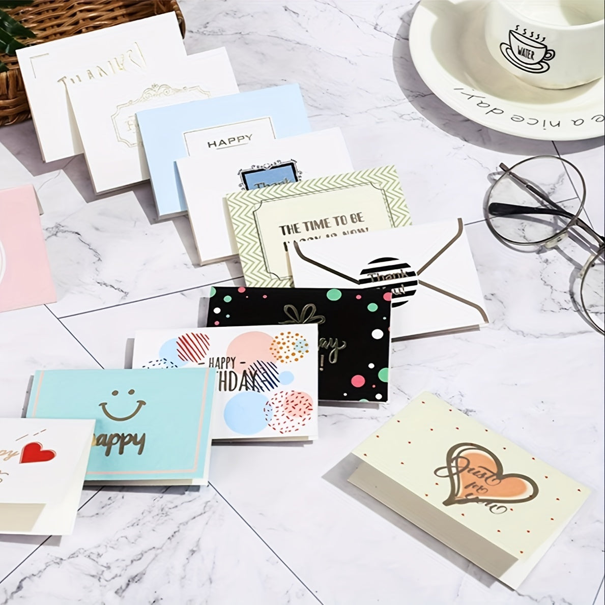 18pcs Mini Holiday DIY Gift Greeting Wish Cards for Celebration