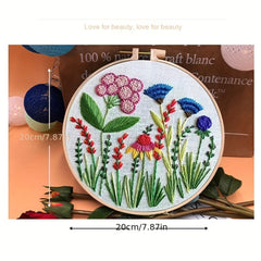 DIY Embroidery Kit Flower Pattern Needlework Set