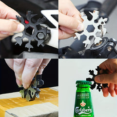 18-in-1 Stainless Steel Snowflake Wrench for Outdoor