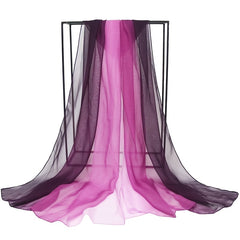 Women Silk Scarf Long Gradient Sun Protection Beach Shawl