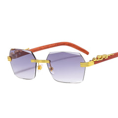 Rectangle Sunglasses Vintage Frameless Glasses Shades