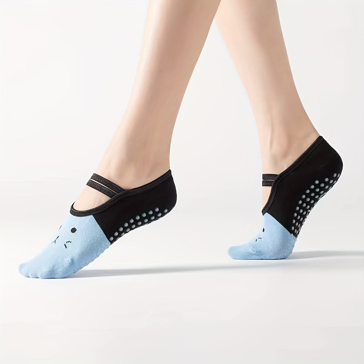 Cartoon Cat Print Ankle Socks for Women