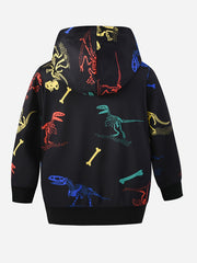 Boys Dinosaur Print Hooded Sweatshirt for Fall