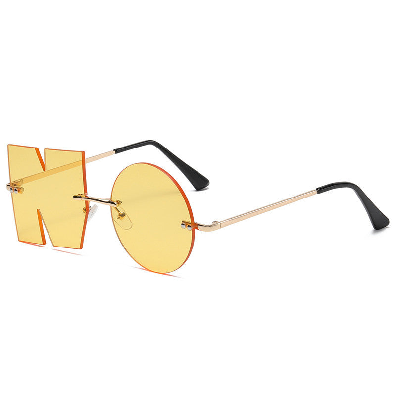 Alphabet Shape Party Sunglasses Rimless Beach Eyewear