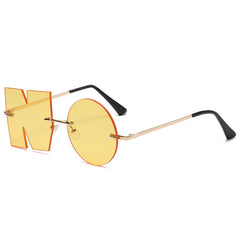 Alphabet Shape Party Sunglasses Rimless Beach Eyewear