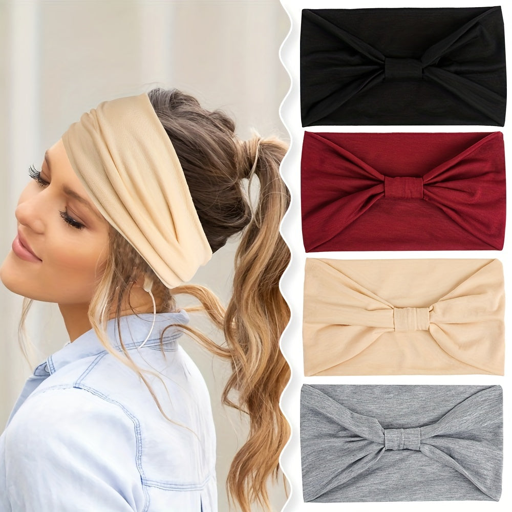 Boho Headbands For Women Stretch Wide Hair Bands Knot Turban Head Bands