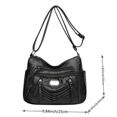 Decor Crossbody Bag Women's PU Leather Shoulder Bag Large Capacity Purse