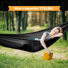 Portable Double Camping Hammock with Eye Mask and Accessories