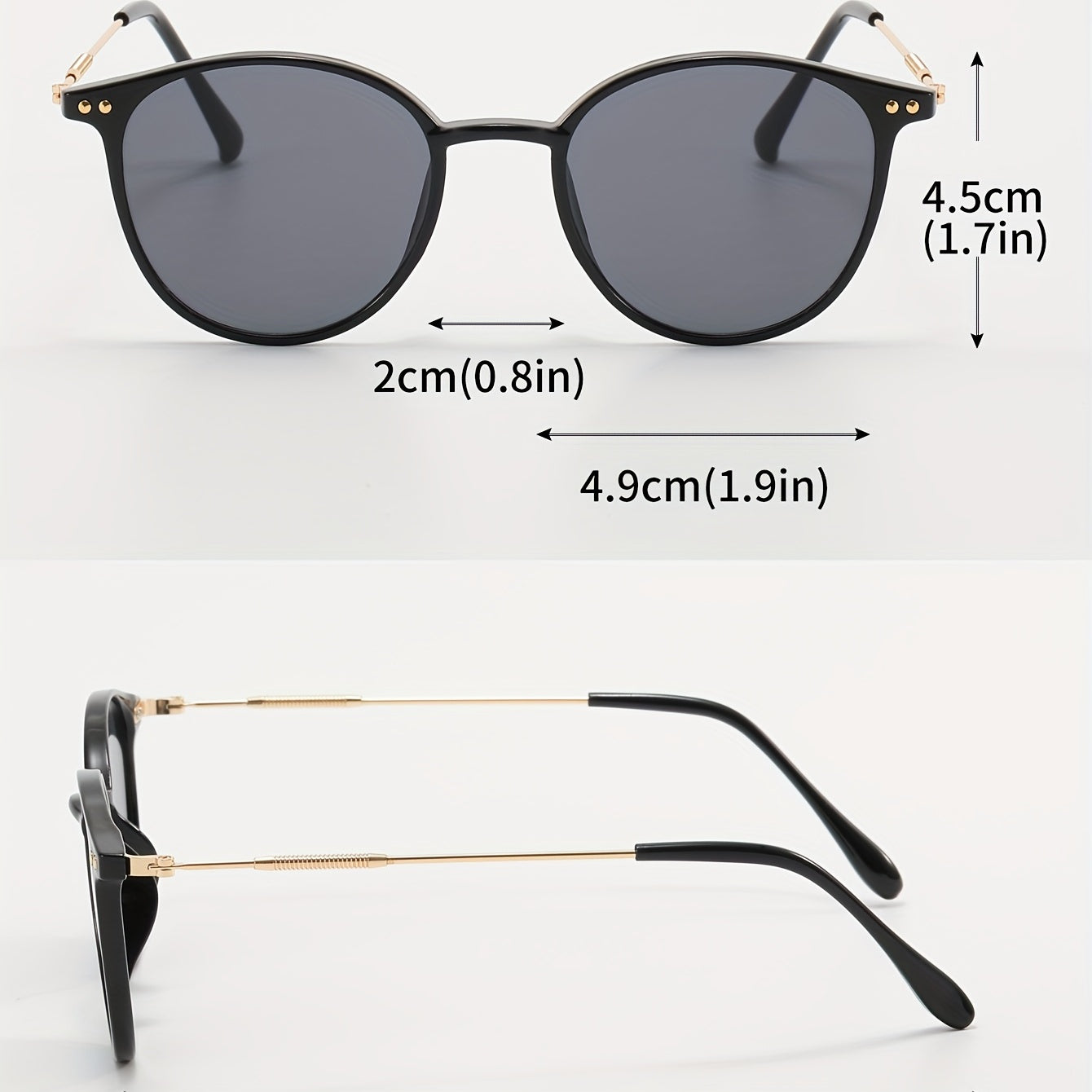Square Sunglasses Unisex Rivet Decor Anti Glare UV400