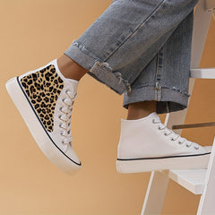 Leopard Pattern High Top Skates Shoes for Women