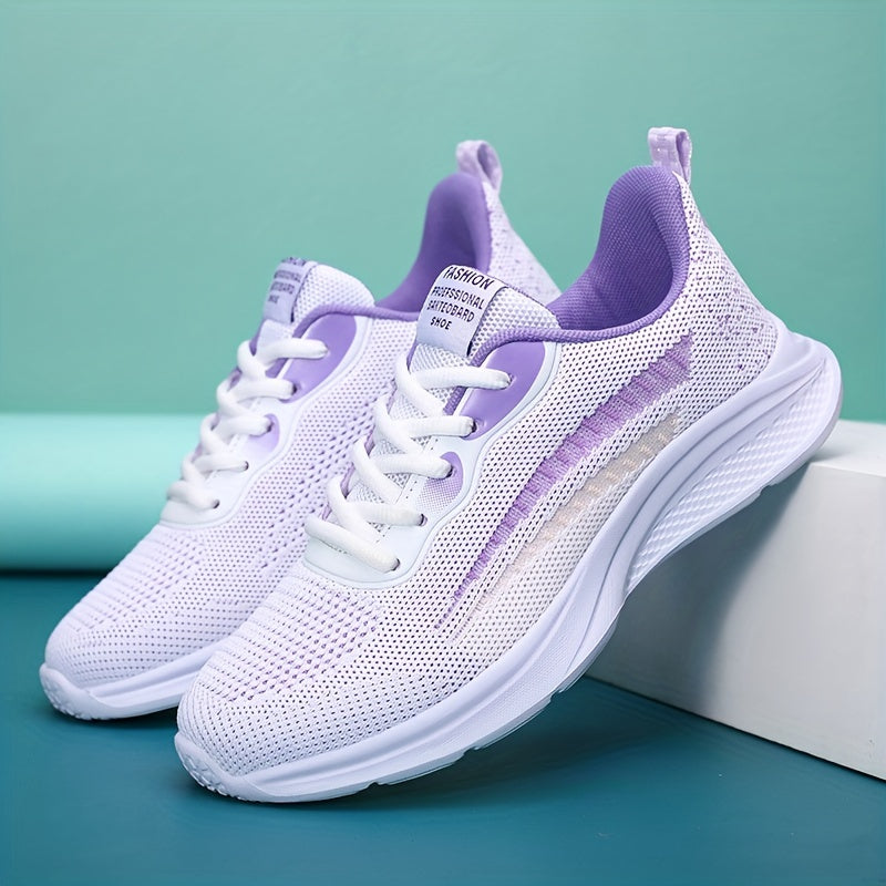 Girl's Lightweight Running Shoes Breathable Lace Up Sneakers