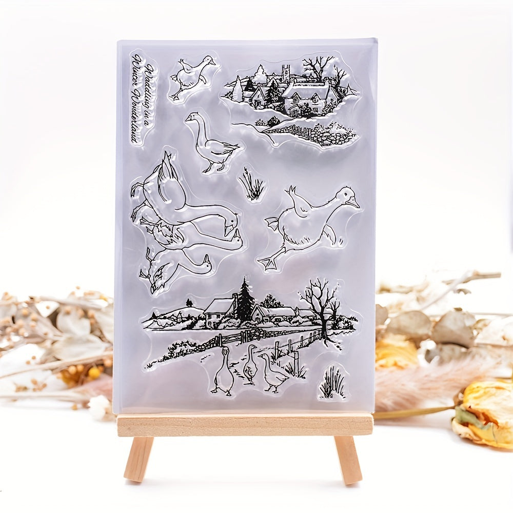 Cartoon Goose Transparent Silicone Stamp